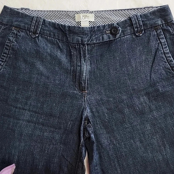 Women's Ann Taylor LOFT Marisa Wide Leg   Trousers, Blue, Size 6, Pre-Owned - Picture 4 of 6